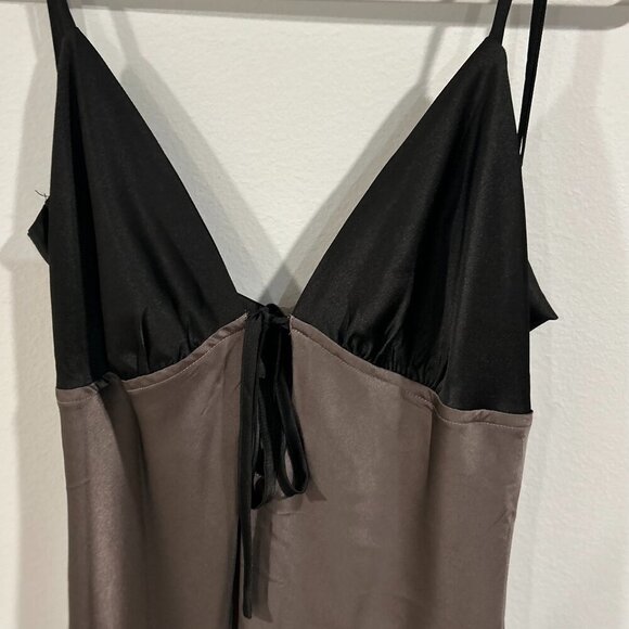 Peppermayo Satin Maxi Dress in Bronze Color Size S - Picture 8 of 14